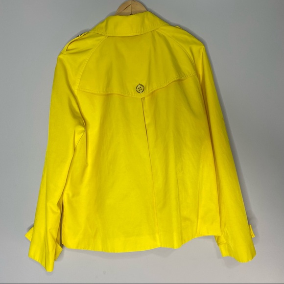 Calvin Klein Women's Short Yellow Trench Jacket SZ XL - Picture 2 of 8